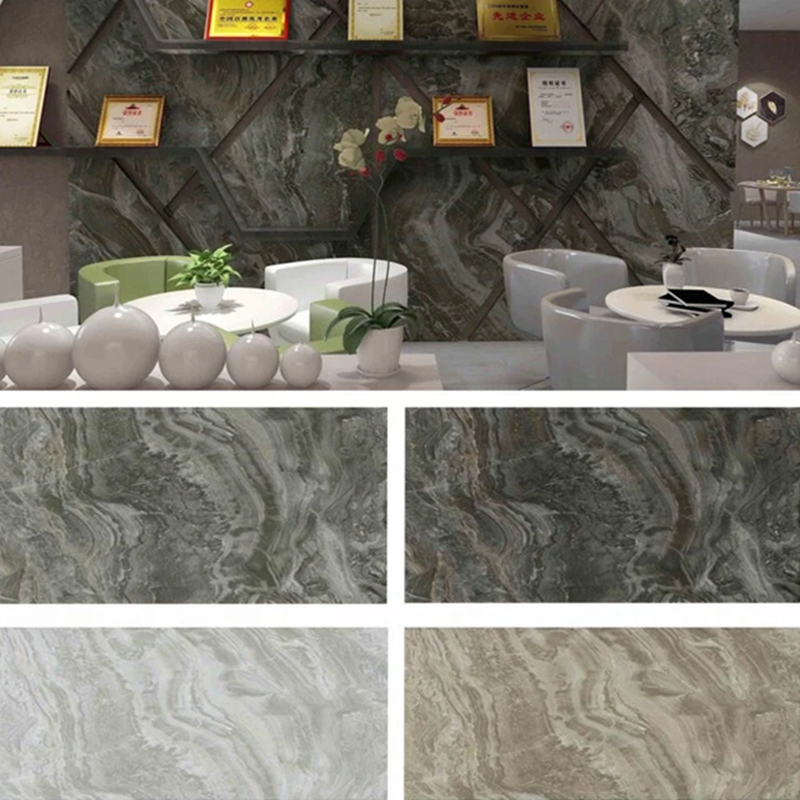 1220×2800mm UV-pinnoitettu PVC-marmorilevy huonekaluille ja kalusteille Kevyt ja kestävä koristelu laminoitu muoviseinäpaneeli