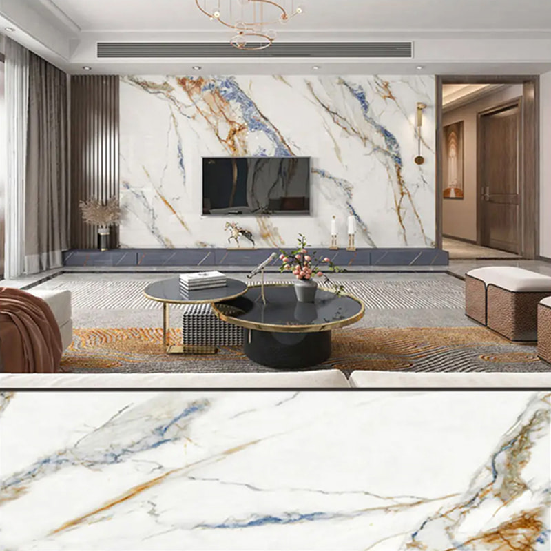 1220mm × 2440mm SPC-seinäpaneeli Kylpyhuoneen seinälevy Vedenpitävät ja paloa hidastavat ympäristöystävälliset sisätilojen UV-koristepaneelit