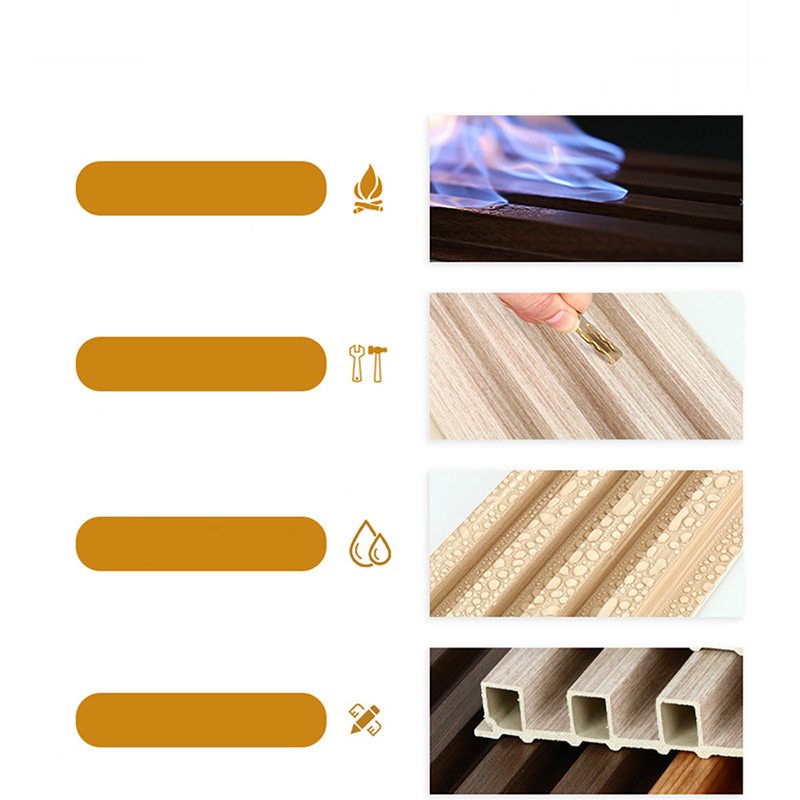 Sisäkäyttöinen WPC-seinäpaneeli Puinen muovikomposiittiseinälevy Verhous Vedenpitävä Ääni- ja tulenkestävä kuntosalikäyttöön Kodin sisustus