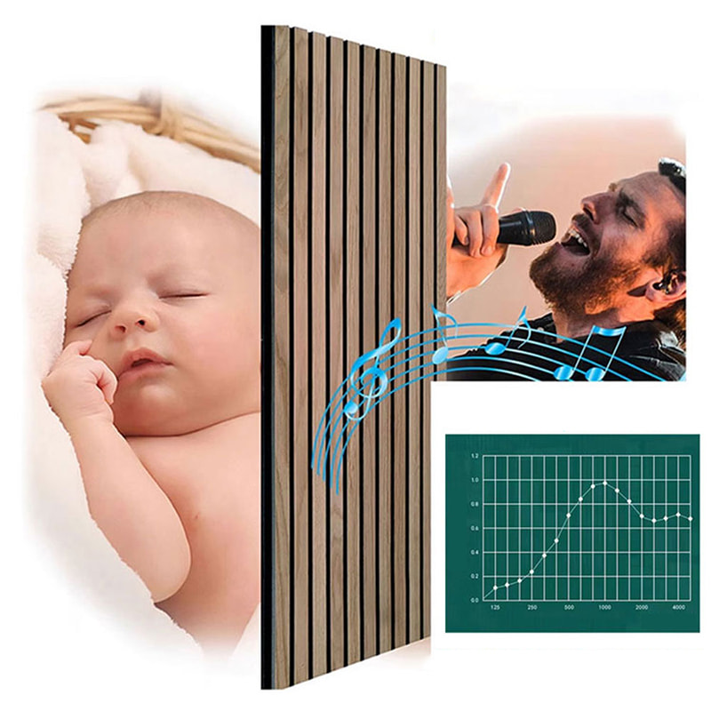 Modernit sisätilat WPC Akustiset seinäpaneelit Koristeellinen lukitusrakenne Äänieristys Palonkestävä, ääntä vaimentava ulkoritiläluokka