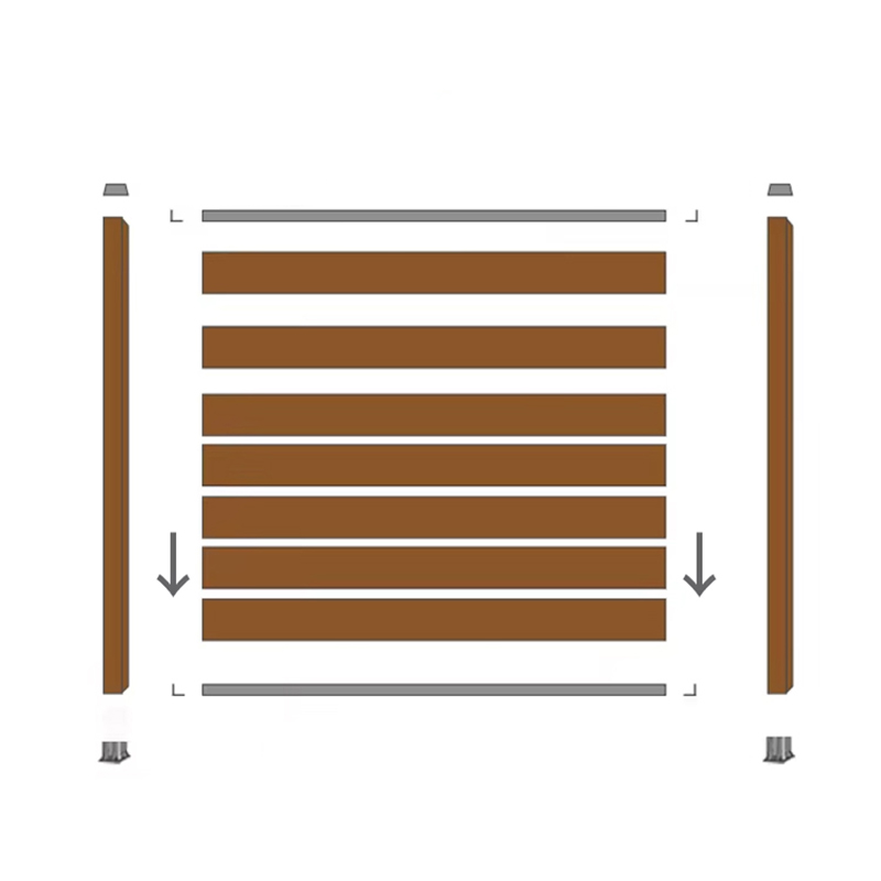 Koekstruusiokoristeellinen aidanäyttö Säänkestävä Wpc-komposiitti Privacy Puutarha-aita Auringonkestävä Kulutusta kestävä antitermiitti Helppo asentaa