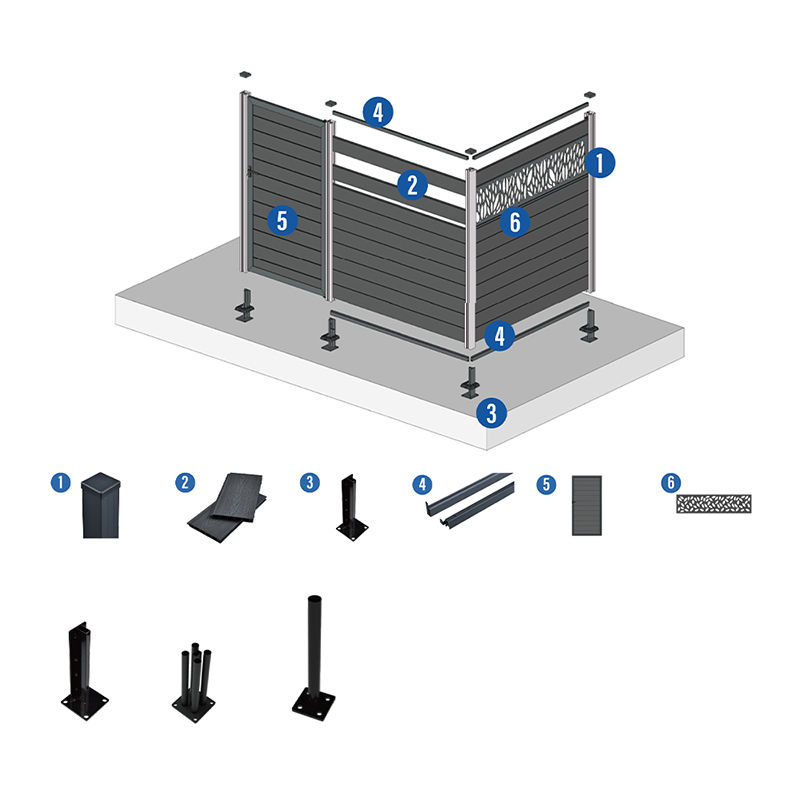 Puumuovikomposiitti Wpc-aita Kotipuutarha Piha-aitapaneelit Parempi kuin Vinyyli Pvc-aita Vedenpitävä Outdoor Privacy Board Hdpe