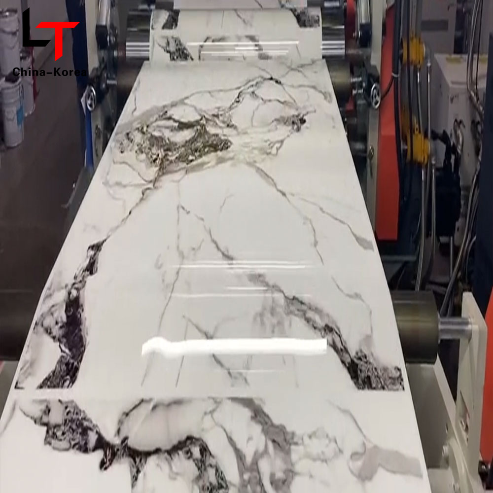 Metallinen marmori Kultainen PVC-kalvo lämmönsiirto-sisustuskalvo kuumaleimausrulla tyhjiöpuristinkalvolle Valmistajan kultalaminointi