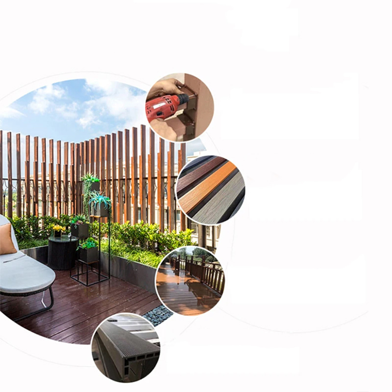 Snap on tee-se-itse-lattia ulkona vedenpitävä Wpc Patio Composite Suunniteltu lattia Lukittavat terassilaattalevyt